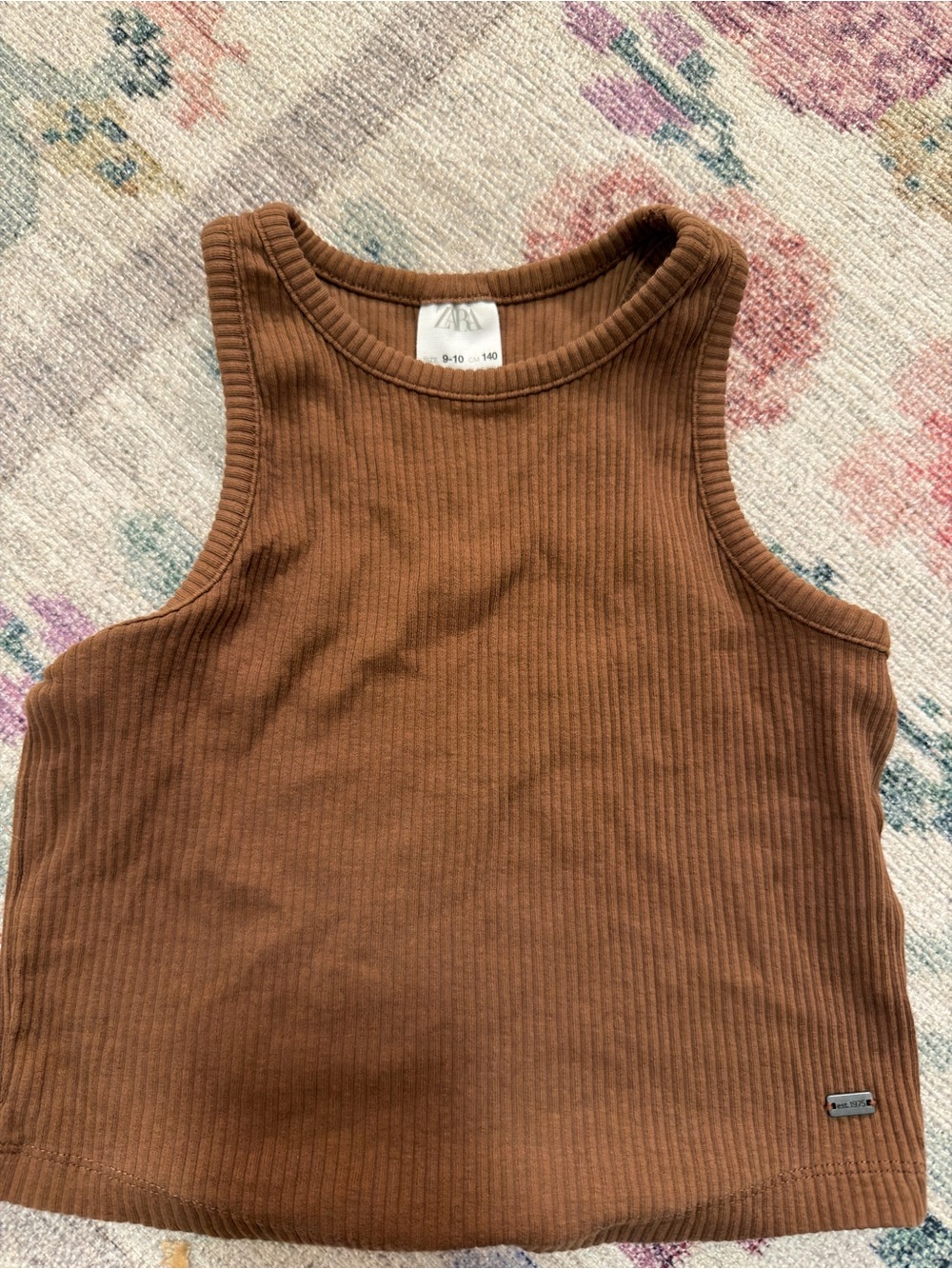 Zara Kids Ribbed Tank Top in Brown